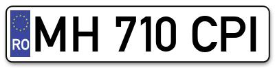 Placuta inmatriculare numar auto  MH-710-CPI, MH 710 CPI, MH710CPI