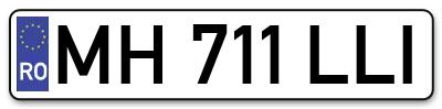 Placuta inmatriculare numar auto  MH-711-LLI, MH 711 LLI, MH711LLI