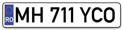 Placuta inmatriculare numar auto  MH-711-YCO, MH 711 YCO, MH711YCO
