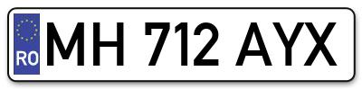 Placuta inmatriculare numar auto  MH-712-AYX, MH 712 AYX, MH712AYX