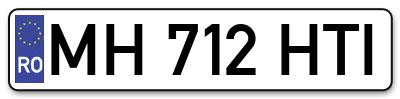 Placuta inmatriculare numar auto  MH-712-HTI, MH 712 HTI, MH712HTI