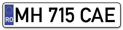 Placuta inmatriculare numar auto  MH-715-CAE, MH 715 CAE, MH715CAE