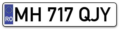 Placuta inmatriculare numar auto  MH-717-QJY, MH 717 QJY, MH717QJY