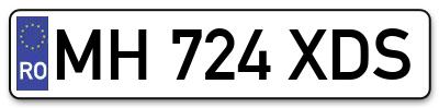 Placuta inmatriculare numar auto  MH-724-XDS, MH 724 XDS, MH724XDS