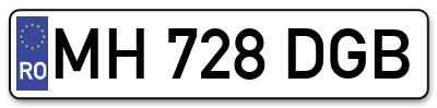 Placuta inmatriculare numar auto  MH-728-DGB, MH 728 DGB, MH728DGB