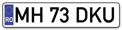 Placuta inmatriculare numar auto  MH-73-DKU, MH 73 DKU, MH73DKU