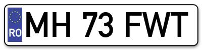 Placuta inmatriculare numar auto  MH-73-FWT, MH 73 FWT, MH73FWT