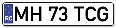 Placuta inmatriculare numar auto  MH-73-TCG, MH 73 TCG, MH73TCG