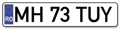 Placuta inmatriculare numar auto  MH-73-TUY, MH 73 TUY, MH73TUY