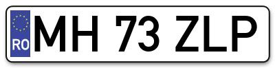Placuta inmatriculare numar auto  MH-73-ZLP, MH 73 ZLP, MH73ZLP