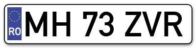 Placuta inmatriculare numar auto  MH-73-ZVR, MH 73 ZVR, MH73ZVR
