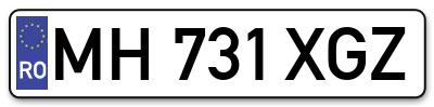 Placuta inmatriculare numar auto  MH-731-XGZ, MH 731 XGZ, MH731XGZ
