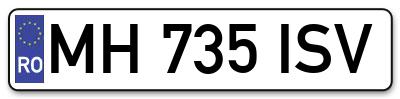 Placuta inmatriculare numar auto  MH-735-ISV, MH 735 ISV, MH735ISV