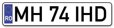 Placuta inmatriculare numar auto  MH-74-IHD, MH 74 IHD, MH74IHD