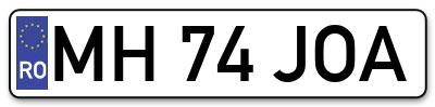 Placuta inmatriculare numar auto  MH-74-JOA, MH 74 JOA, MH74JOA