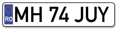 Placuta inmatriculare numar auto  MH-74-JUY, MH 74 JUY, MH74JUY