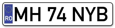 Placuta inmatriculare numar auto  MH-74-NYB, MH 74 NYB, MH74NYB
