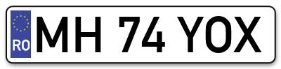Placuta inmatriculare numar auto  MH-74-YOX, MH 74 YOX, MH74YOX