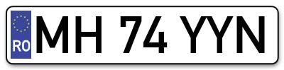 Placuta inmatriculare numar auto  MH-74-YYN, MH 74 YYN, MH74YYN