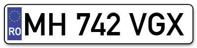 Placuta inmatriculare numar auto  MH-742-VGX, MH 742 VGX, MH742VGX