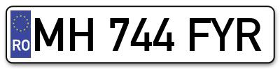 Placuta inmatriculare numar auto  MH-744-FYR, MH 744 FYR, MH744FYR