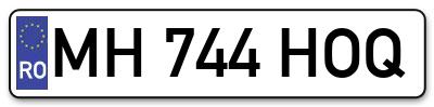 Placuta inmatriculare numar auto  MH-744-HOQ, MH 744 HOQ, MH744HOQ
