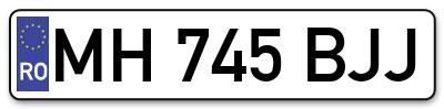 Placuta inmatriculare numar auto  MH-745-BJJ, MH 745 BJJ, MH745BJJ
