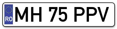 Placuta inmatriculare numar auto  MH-75-PPV, MH 75 PPV, MH75PPV
