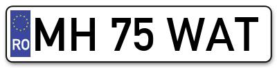 Placuta inmatriculare numar auto  MH-75-WAT, MH 75 WAT, MH75WAT