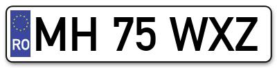 Placuta inmatriculare numar auto  MH-75-WXZ, MH 75 WXZ, MH75WXZ