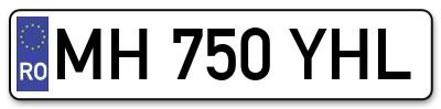 Placuta inmatriculare numar auto  MH-750-YHL, MH 750 YHL, MH750YHL