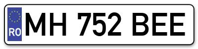 Placuta inmatriculare numar auto  MH-752-BEE, MH 752 BEE, MH752BEE