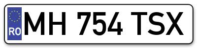 Placuta inmatriculare numar auto  MH-754-TSX, MH 754 TSX, MH754TSX