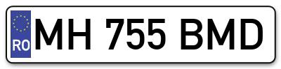 Placuta inmatriculare numar auto  MH-755-BMD, MH 755 BMD, MH755BMD