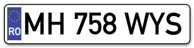 Placuta inmatriculare numar auto  MH-758-WYS, MH 758 WYS, MH758WYS