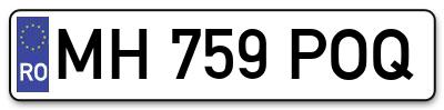 Placuta inmatriculare numar auto  MH-759-POQ, MH 759 POQ, MH759POQ