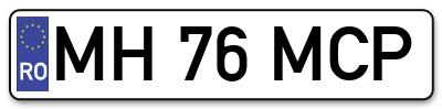 Placuta inmatriculare numar auto  MH-76-MCP, MH 76 MCP, MH76MCP