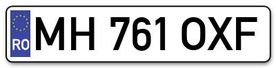 Placuta inmatriculare numar auto  MH-761-OXF, MH 761 OXF, MH761OXF