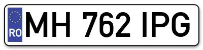 Placuta inmatriculare numar auto  MH-762-IPG, MH 762 IPG, MH762IPG