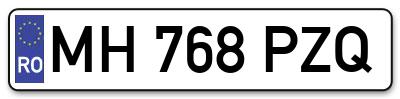 Placuta inmatriculare numar auto  MH-768-PZQ, MH 768 PZQ, MH768PZQ