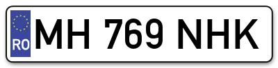 Placuta inmatriculare numar auto  MH-769-NHK, MH 769 NHK, MH769NHK