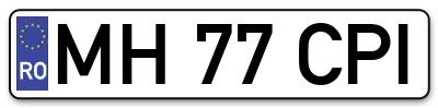 Placuta inmatriculare numar auto  MH-77-CPI, MH 77 CPI, MH77CPI