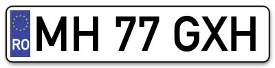 Placuta inmatriculare numar auto  MH-77-GXH, MH 77 GXH, MH77GXH