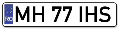 Placuta inmatriculare numar auto  MH-77-IHS, MH 77 IHS, MH77IHS