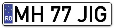 Placuta inmatriculare numar auto  MH-77-JIG, MH 77 JIG, MH77JIG