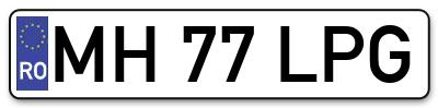 Placuta inmatriculare numar auto  MH-77-LPG, MH 77 LPG, MH77LPG