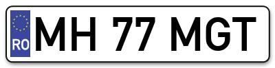 Placuta inmatriculare numar auto  MH-77-MGT, MH 77 MGT, MH77MGT