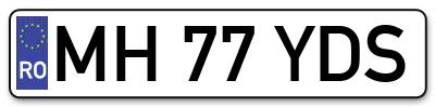 Placuta inmatriculare numar auto  MH-77-YDS, MH 77 YDS, MH77YDS