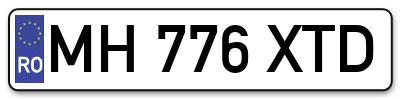 Placuta inmatriculare numar auto  MH-776-XTD, MH 776 XTD, MH776XTD