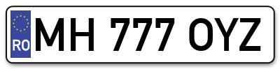 Placuta inmatriculare numar auto  MH-777-OYZ, MH 777 OYZ, MH777OYZ
